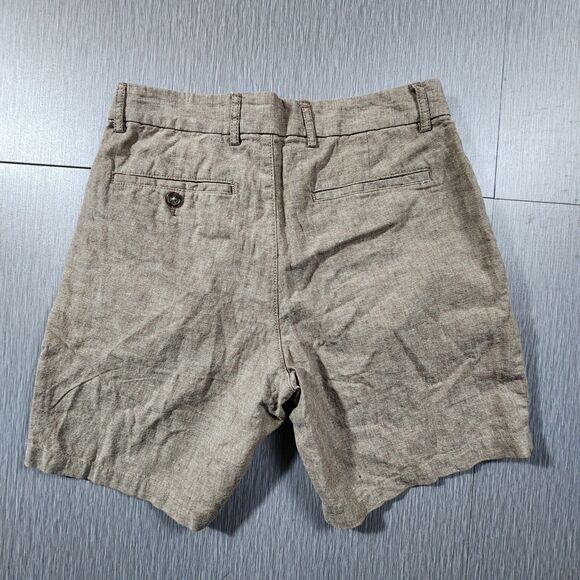 Old Navy Chambray Linen-Blend Everyday Shorts 7” Women SZ 29 Beige - Picture 2 of 7